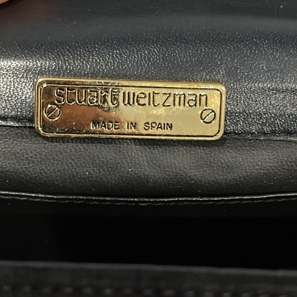 Stuart Weitzman Black Suede and Leather Shoulder Bag - Picture 5 of 6